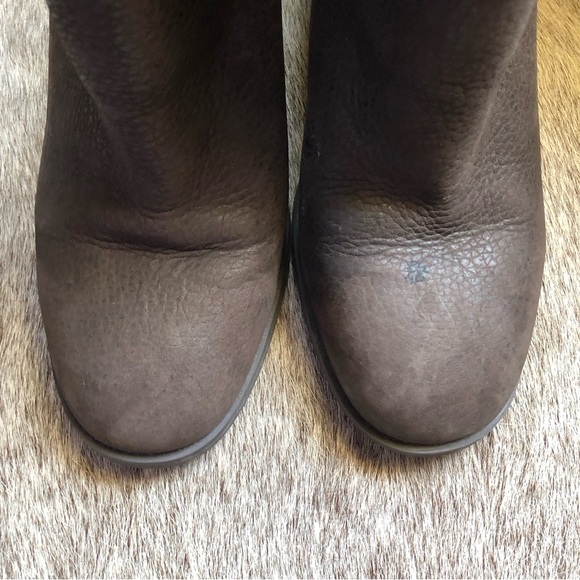 Nine West Dale ankle boot nubuck and suede leather dark chocolate color 7.5 - Picture 4 of 9